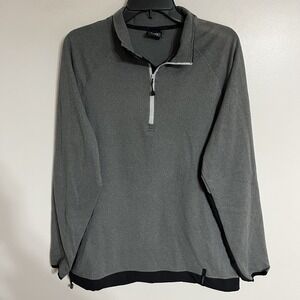 Motion Men's Long Sleeve Sleeve Quarter Zip Sweatshirt Size Medium Gray‎ & Black